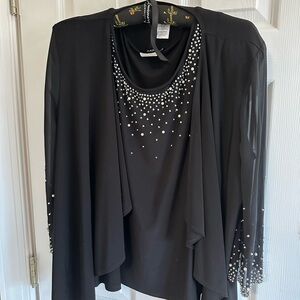 MSK Black Beaded Top